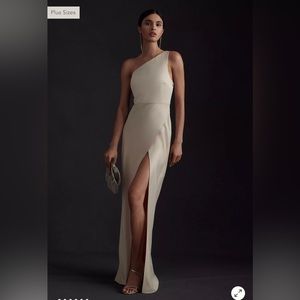 BHLDN Dylan Satin Dress (champagne color)